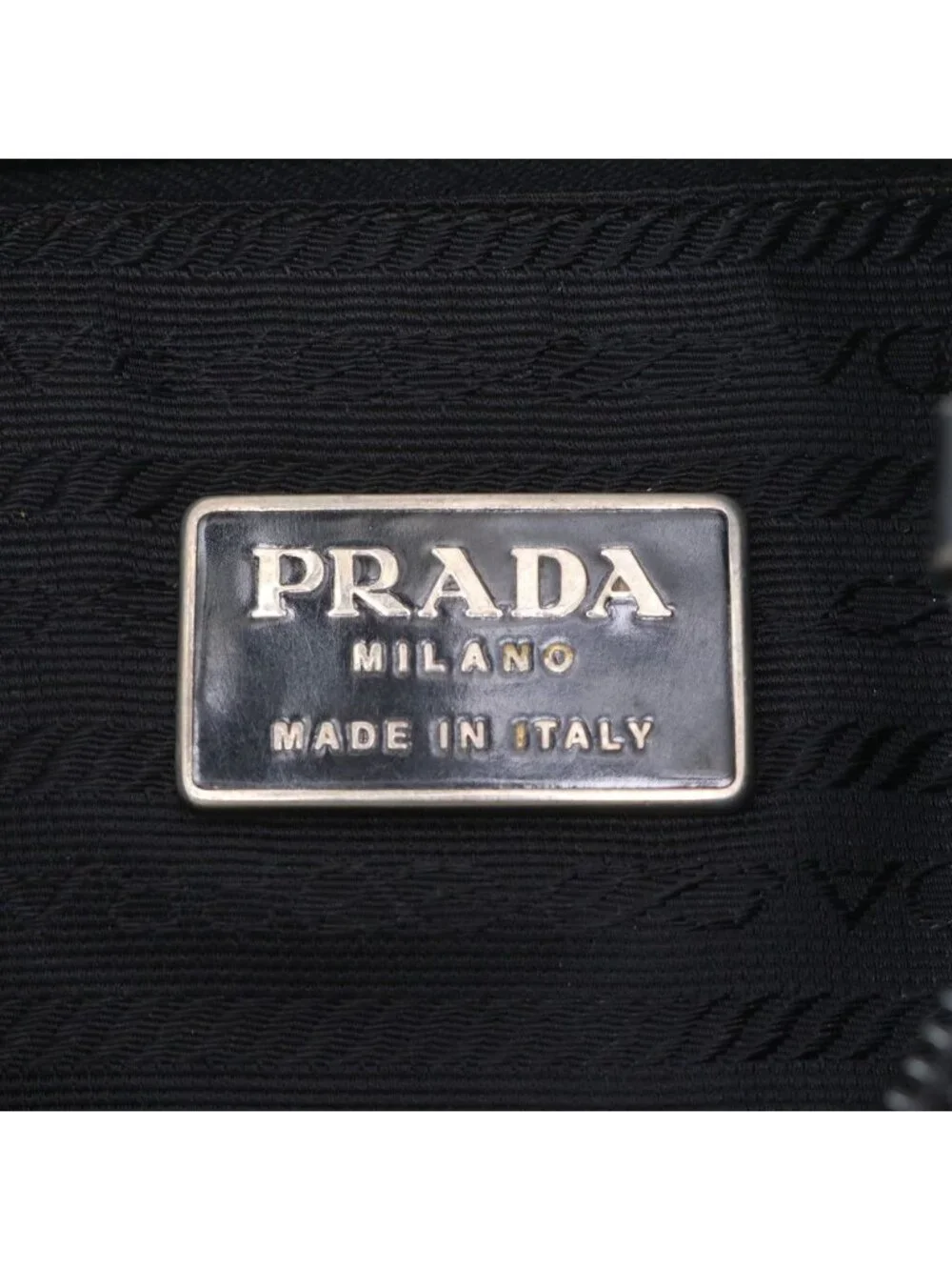 Prada Tessuto Nylon Triangle Logo Leather Shoulder Bag Crossbody Messenger Black